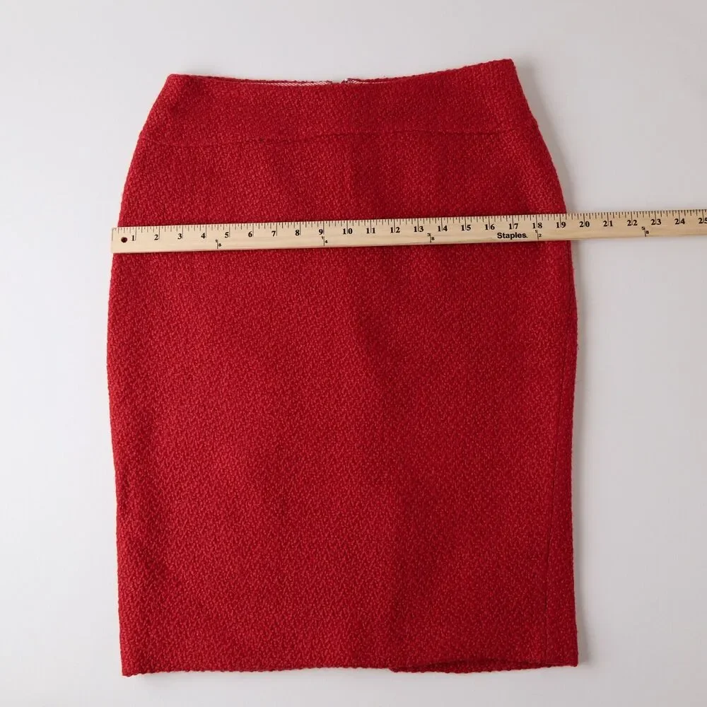 Moulinette Soeurs Pencil Skirt 6 Tweed Classic Boucle Wool‎ Retro Valentines Day - Picture 4 of 9